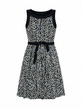 Perceptions New York Sleeveless Fit Flare Dress Womens Sz M Confetti Dot Midi